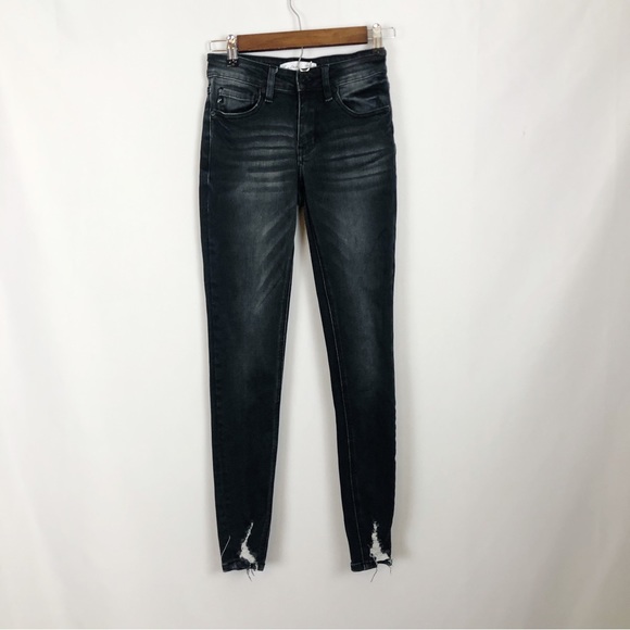 KanCan Jeans Kancan Estilo Black Jeans Distressed Size 24 Womens